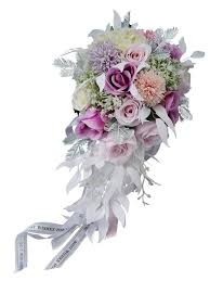 It can depend on the size of the bouquet. Colorful Cascade Silk Flower Bridal Bouquets Joybetty Online