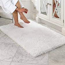 Norcho Tappeto Morbido Microfibra Antiscivolo Di Gomma Antibatterici Tappeto Lusso Per Salotto Bagno Camera 80x120cm Bian Tappeti Bagno Tappeto Morbido Tappeti