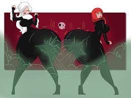 2girls ass ass expansion big ass black cat (marvel) corruption  da-fuze fart fart fetish female female only huge ass marvel mary jane  watson red hair spider-man (series) twerking white