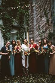 Urban Organic New York Wedding At The Mckittrick Hotel Fall Bridesmaid Dresses Bridesmaid Wedding