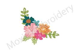 Www.ritacuna.com beautiful embroidery flowers design in different style including traditional, contemporary, minimalist. Flowers Embroidery Design Floral Corner Design 125873 Embroidery Design Bundles