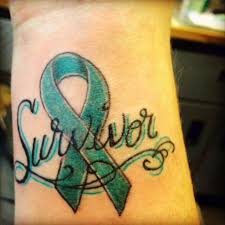 Cancer ribbon tattoos are near the top of the rankings when it comes to meaningful tattoo designs since there are so many people out there that want completely teal ribbons are symbols of ovarian cancer. Tattoo Uploaded By Sydnay Just A Simple Cancer Survivor Ribbon On My Wrist To Show One Of Many Things I Ve Fought Over The Years Teal Representing Ovarian Cancer 178248 Tattoodo