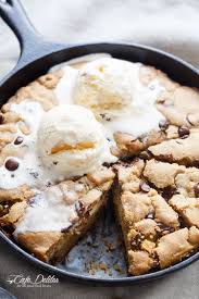 Preheat Oven To 175c 350 F Line A 8 Inch Cast Iron Skillet Or Pie Dish With Baking Parch Skillet Chocolate Chip Cookie Easy Cookie Recipes Cookie Recipes