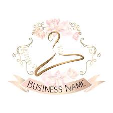 Custom Logo Design Hanger Logo Cute Pink Logo Hanger Etsy Hanger Logo Flower Logo Design Boutique Logo Design