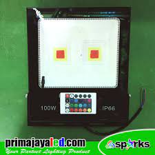 Multi colours (red, green, blue, cyan, white, purple. Lampu Sorot New Rgb 100 Watt Prima Jaya Led