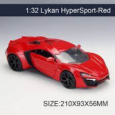 1 24 Model Car Lykan Hypersport Red Metal Vehicle Play Collectible Models Sport Cars Toys For Gift Fast And Furious 8 Toy Car Diecast Model Cars Diecast Models