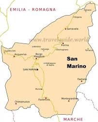 Karte von san marino mit der hauptstadt san marino. San Marino Am Berg Monte Titano