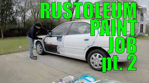It will cost more like $500 but you will prolly get a much closer to professional look. Diy Car Projects Rustoleum Paint Job Pt 2 Youtube