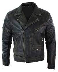 Mens Cross Zip Black Washed Vintage Retro Biker Jacket Real Leather Jacket In 2021 Leather Jacket Men Mens Fashion Rugged Real Leather Jacket