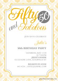 Party Invitation Card Woman 50th Birthday Invitation Sample Fifty And Fabulous 50th Birthday Invitation 50th Anniversary Invitations Party Invite Template Birthday Party Invitation Wording