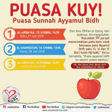 Berikut ini jadwal puasa ayyamul bidh, hingga niat puasa ayyamul bidh dibarengi dengan puasa syawal. Maa Haadzaa Reminder Puasa Sunnah Barangkali Diantara Kita Ada Yang Belum Sempat Puasa 6 Hari Di Bulan Syawal Mari Kita Manfaatkan 6 Hari Ke Depan Dengan Menggabungkan Beberapa
