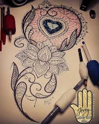See more ideas about lace tattoo, tattoos, body art tattoos. Lotus Flower With Beautiful Heart Diamond Tattoo Design Idea Mandala Amd Lace Patterns By Dzeraldas Jerry Kudr Mandala Tattoo Design Tattoos Elephant Tattoos