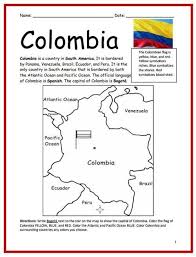 Ambas selecciones cuentan con futbolistas para el juego defensivo y ofensivo en los laterales. Color And Learn Geography Colombia Free Colombia Maps For Kids Geography Worksheets
