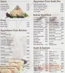 Mt Fuji Sushi Hibachi Menu Cooperstown Ny