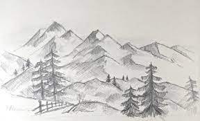 Mountain Landscape Drawing: How To Draw Mountains For Beginners –  Paintingcreativity