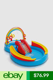 Intex Inflatable Kids Pool Water Play Center W Slide Quick Fill Air Pump Children Swimming Pool Inflatable Pool Kid Pool