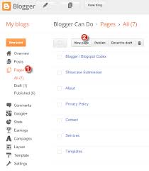 Create Page on Blogger Blog / Website