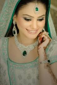 ather shahzad bridal green dress makeup