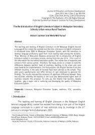 If you want to learn memainkan peranan in english, you will find the translation here, along with other translations from malay to english. Pdf The Re Introduction Of English Literature Subject In Malaysian Secondary Schools Urban Versus Rural Teachers
