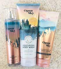 3 BBW Open Sky Moisturizing Body Wash + Body Cream + Fragrance Mist SET of  3 | eBay