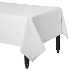 Black And White Striped Tablecloth Party City White Plastic Table Cover 54in X 108in White Plastic Table Plastic Table Covers Table Covers