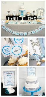 Shark Baby Shower Chevron Printables Swish Printables Shark Baby Shower Shark Themed Baby Shower Baby Boy Shower