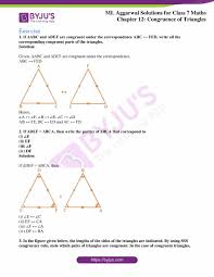 Classifying triangles measuring angles in triangles exploring congruent triangles proving triangles congruent isosceles and equilateral triangles. Ml Aggarwal Solutions For Class 7 Chapter 12 Congruence Of Triangles Download Free Pdf
