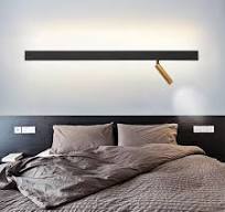 GLIDAX Modern Black Linear Flush Wall Sconce Long Strip ...