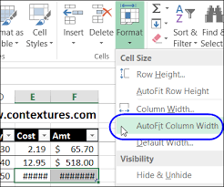 adjust excel column widths to fit specific cells