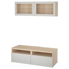 Besta Tv Komb Mit Vitrinenturen Eicheneff Wlas Lappviken Hellgrau Klarglas Ikea Osterreich Ikea Vitrine Und Tv Hifi Mobel