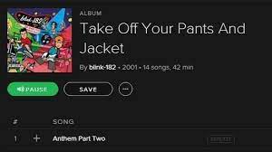 By joe23456789 november 21, 2005. Petition Spotify Make Spotify Use The Correct Artwork For Blink 182 S Album Take Off Your Pants And Jacket Change Org