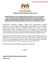 Perhatian buat lepasan lepasan spm stpm matrikulasi stam diploma ua diploma us dvm dkm dlkm dan syarat kemasukan maktab perguruan lepasan stpm. Permohonan Online Ipg 2021 Pismp Lepasan Spm Permohonan Online 2021