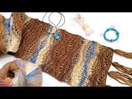 كروشيه كوفيه او شال بغرزه موج المحيط Crochet Ocean Wave Scarf And Shawl Model Youtube Knitted Knitted Scarf Scarf