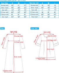 Graduation Choir Gown Size Chart