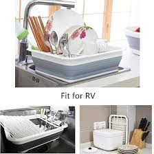Get the best deals on sink drainer. Amazon Com Sammart Set Of 2 Collapsible Dish Drainer With Drainer Board Foldable Drying Rack Set Portabl Space Saving Kitchen Kitchen Storage Space Saving