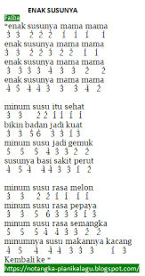Not Pianika Lagu Enak Susunya Faiha