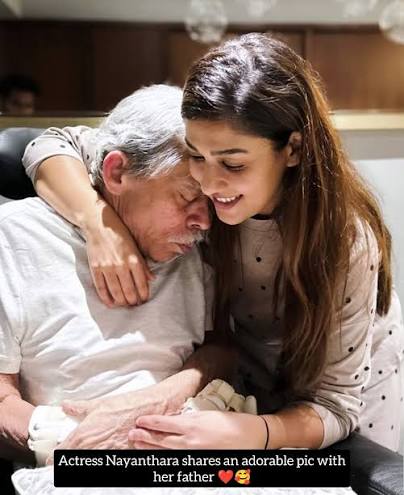Actress Nayanthara shares an adorable pic with her father ❤️✨ #nayanthara  #nayantharaofficial #father #adorable #FathersDay2025 #fathersdayspecial