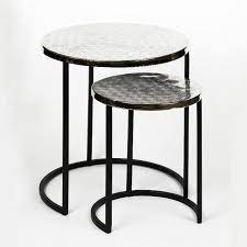 There are tables on casters, or with drawers or shelves. Duetto Side Table Set Of 2 D35 H41 D50 H50cm Table Top Brass Nickel Plated Feet Steel Black
