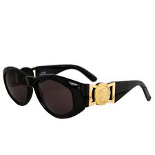 Black And Gold Versace Sunglasses 90s Gianni Versace Black Sunglasses W Gold Medusa 1 Versace Glasses Sunglasses Black Sunglasses