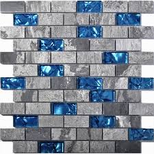 Grotta azura interlocking pattern backsplash and wall tile is a gorgeous glass tile in the most attractive blue tones for a contemporary look with staying power. Teal Blue Glass Backsplash Tiles Gray Marble 1 X 2 Subway Tile