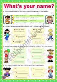 Your surname is your family name. Kids Match The Questions To The Answers Name Surname Spelling The Surname And Then They Complet English Worksheets For Kids Kids English Kindergarten English
