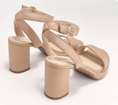 Clarks Collection Leather Block- Heel Sandals AmbyrLyn Bay - QVC.com