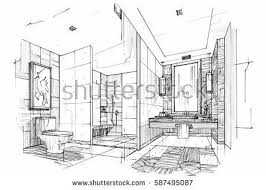 Sketch Streaks Toilet Bathroom Black And White Interior Design Vector Sketch Interior Sketch White Interior Design Interior Design Software