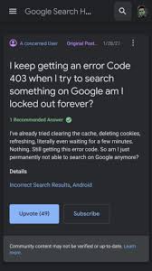 Access_denied error with the message the developer hasn't. Google Search Error Code 403 Barring Users From Accessing The Service
