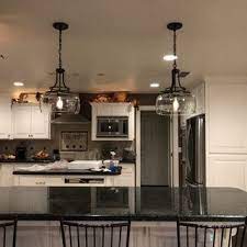 Charleston 13 1 2 Wide Clear Glass And Bronze Pendant Light 4f066 Lamps Plus Kitchen Remodel Kitchen Lighting Fixtures Farmhouse Pendant Lighting