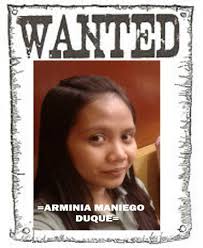 WANTED=WANTED=WANTED=WANTED========== =NAME= ROSE ANNE ABULENCIA RUBIO  (CALASAG, SAN ILDEFONSO BULACAN) AND ARMINIA MANIEGO DUQUE (BRGY.  MALIPAMPANG, SAN ILDEFONSO BULACAN) =CRIMINAL CASE NO. 2994-M-2013=  QUALIFIED THEFT (MAGNANAKAW) =UP TO P100,000 ...