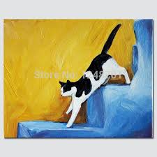 Hand Pained Blue Bird Oil Painting Animal Art Kids Room Wall Painting Canvas Wall Art Painting Art Art Oil Paintingart Coating Aliexpress