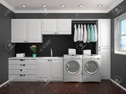Goods to be dried up 1. Laundry Room Design With Washing Machine 3d Illustration Stock Photo Picture And Royalty Free Image Image 120800772