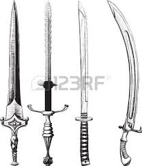 Different Set Of Swords And Sabers Made Like Drawing In Ink Sword Drawing Knife Drawing Sword Tattoo
