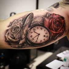 Picture Tattoos Rose And Clock Tattoo Clock Tattoo